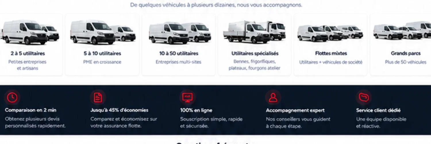 Parc de véhicules utilitaires assuré en flotte