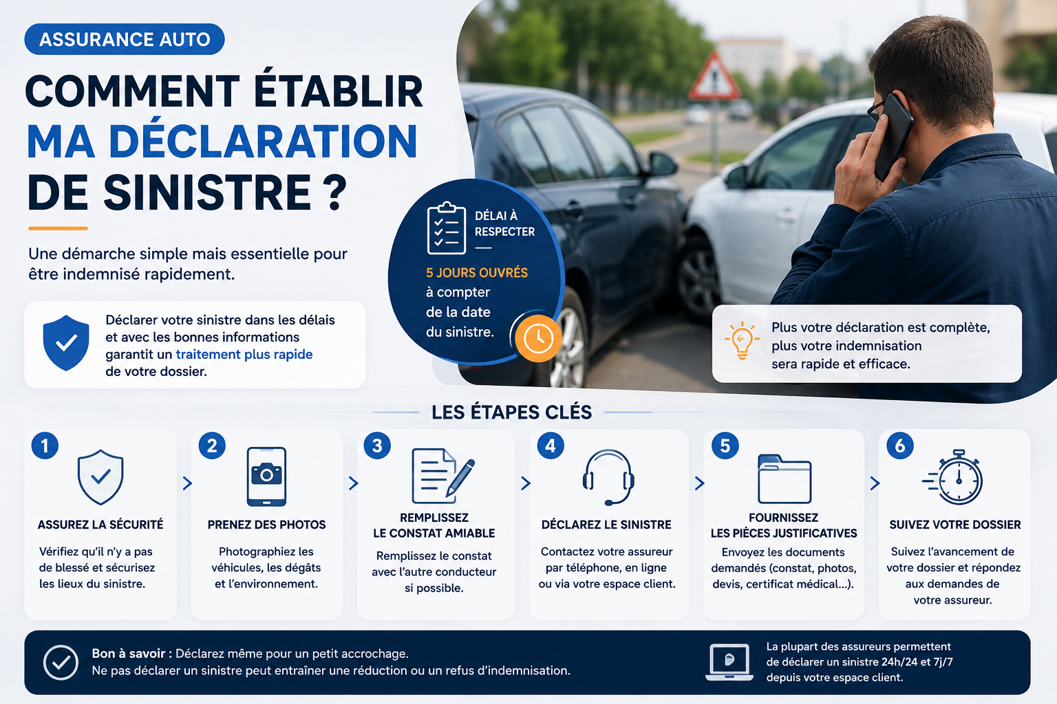 Comment établir ma déclaration de sinistre en assurances auto ?