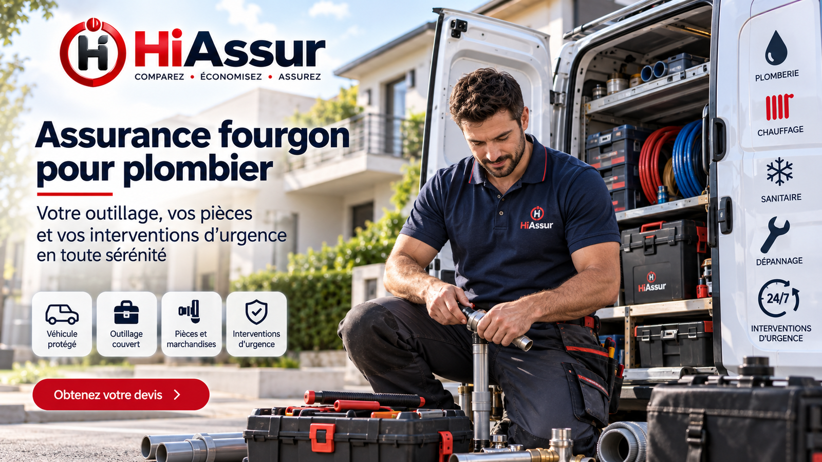 Assurance fourgon pour plombier : outillage, pièces et interventions d'urgence