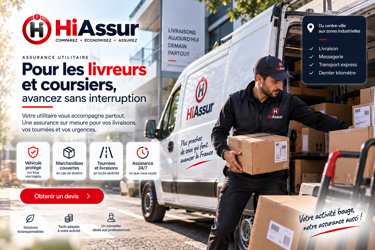 Assurance camionnette pour livreur et coursier : ce qu'il faut déclarer