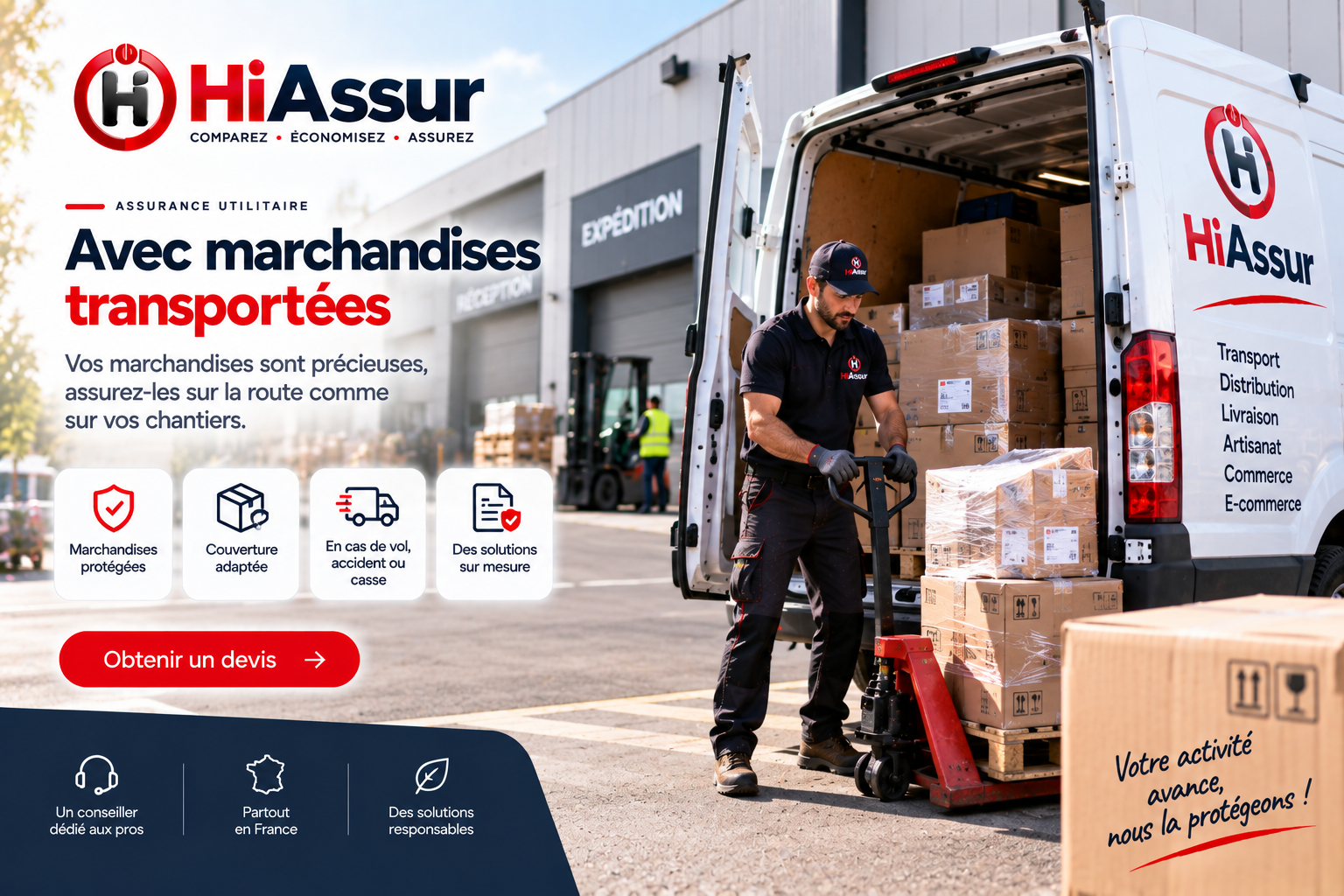 Assurance utilitaire avec marchandises transportées : plafonds et recours
