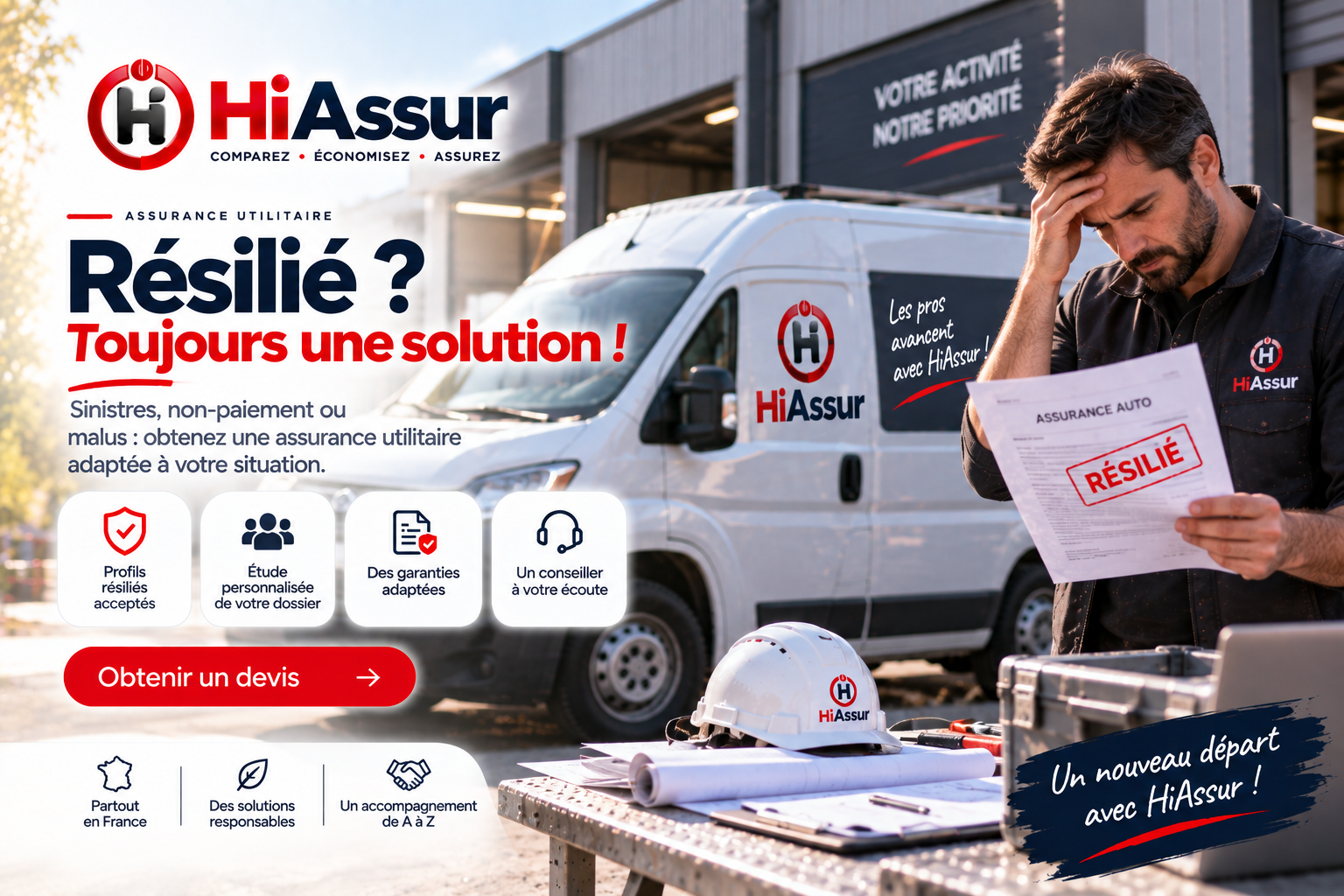 Assurance utilitaire résilié pour sinistres ou non-paiement : les solutions