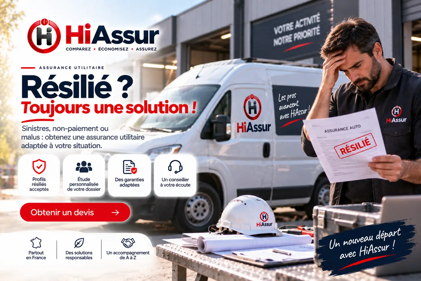 Assurance utilitaire résilié pour sinistres ou non-paiement : les solutions