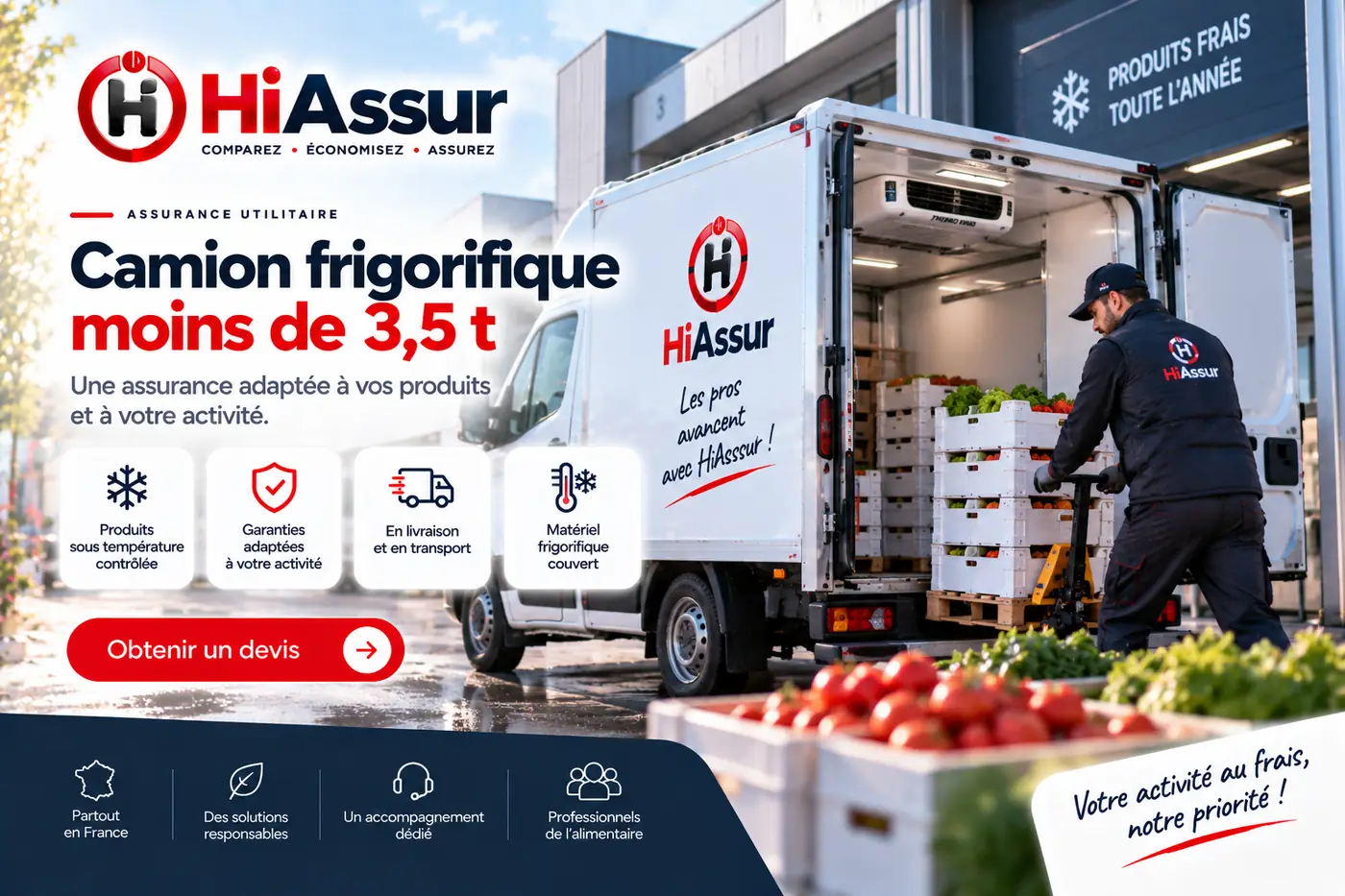Assurance camion frigorifique de moins de 3,5 t : groupe froid et marchandises