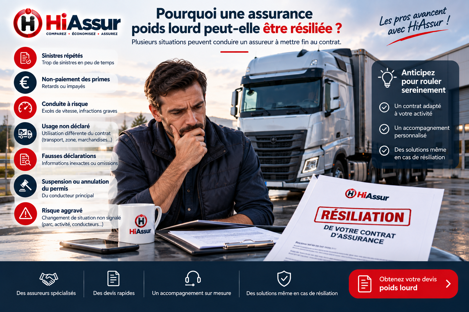Pourquoi une assurance poids lourd peut-elle être résiliée ?
