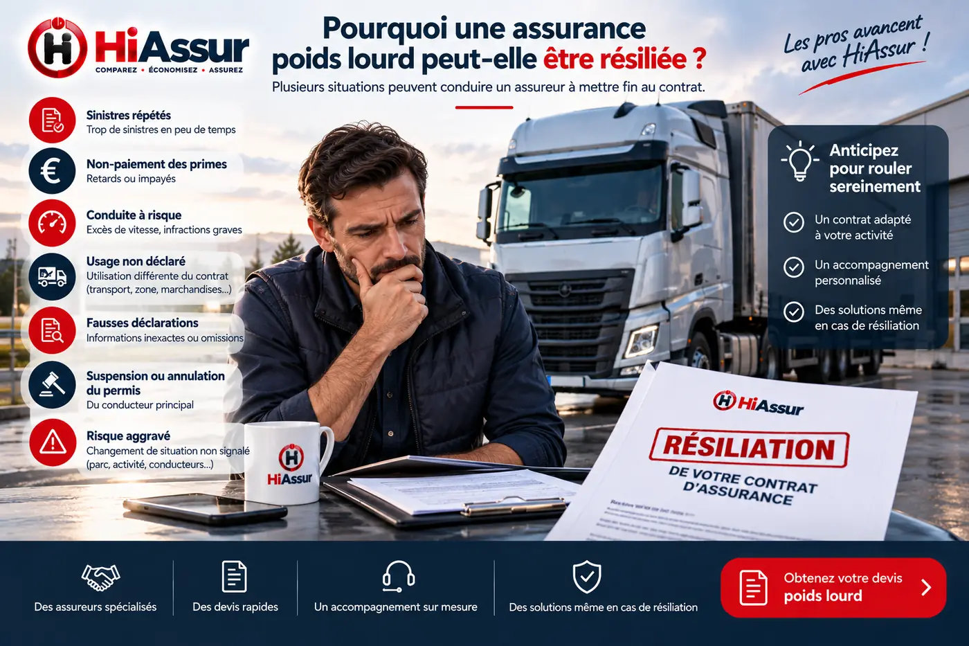 Pourquoi une assurance poids lourd peut-elle être résiliée ?