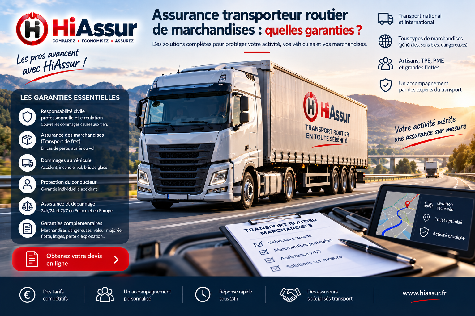 Assurance transporteur routier de marchandises : quelles garanties ?