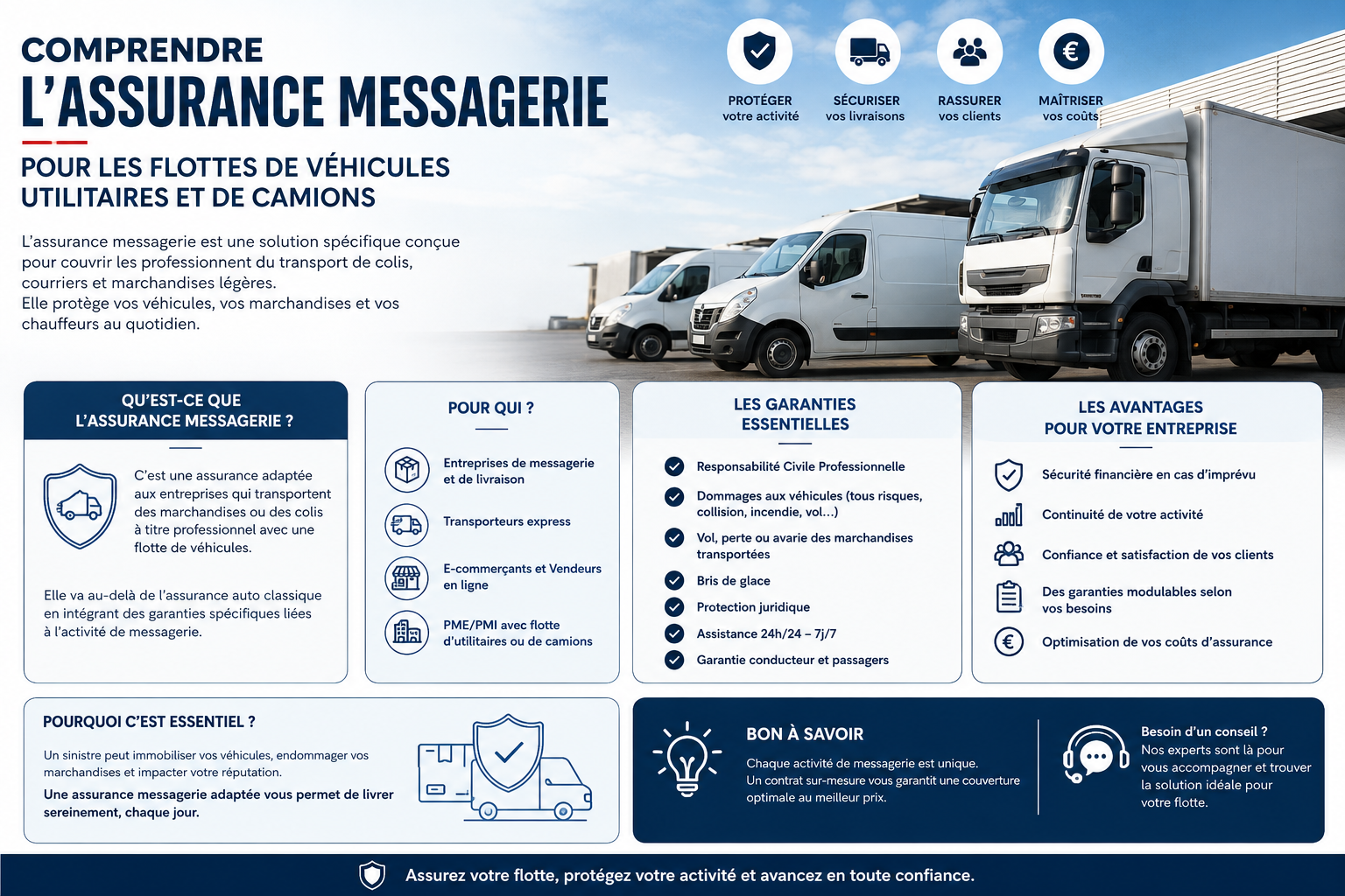 Comprendre l’assurance messagerie pour les flottes de véhicules utilitaires et de camions