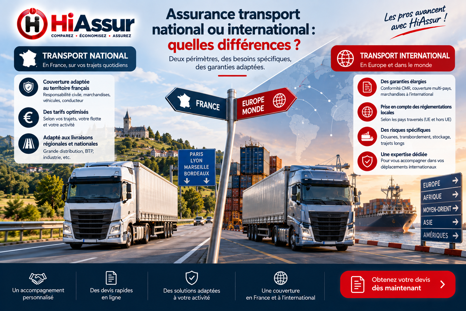 Assurance transport national ou international : quelles différences ?