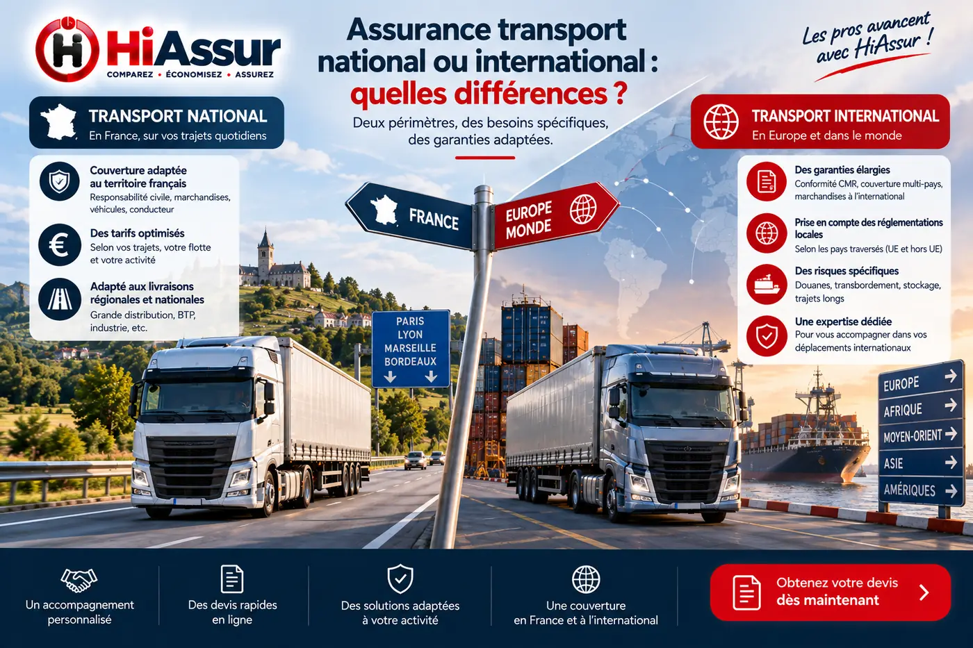 Assurance transport national ou international : quelles différences ?