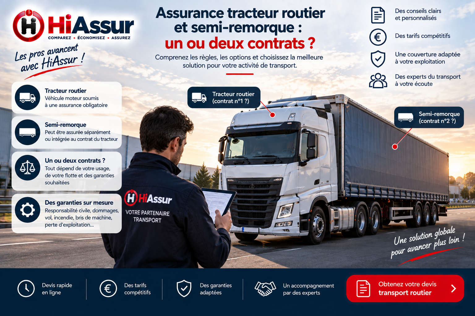 Assurance tracteur routier et semi-remorque : un ou deux contrats ?