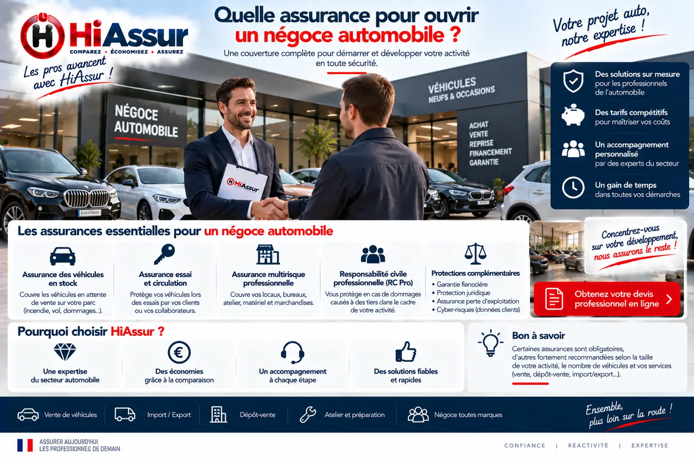 Quelle assurance pour ouvrir un négoce automobile ?