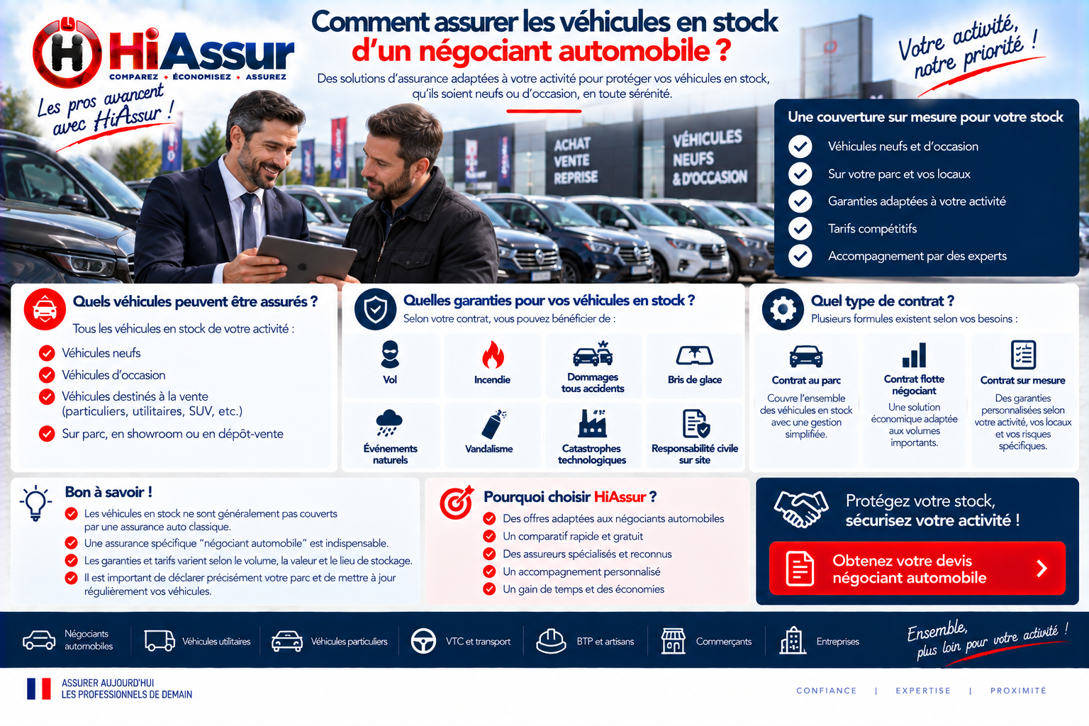 Comment assurer les véhicules en stock d'un négociant automobile ?