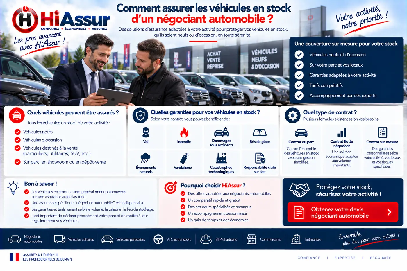 Comment assurer les véhicules en stock d'un négociant automobile ?