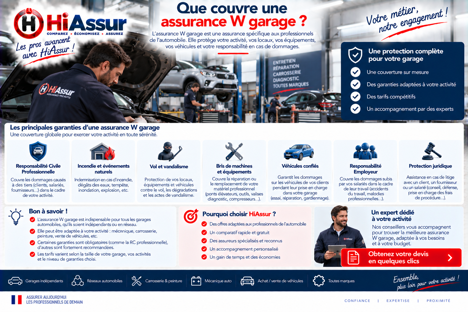 Que couvre une assurance W garage ?