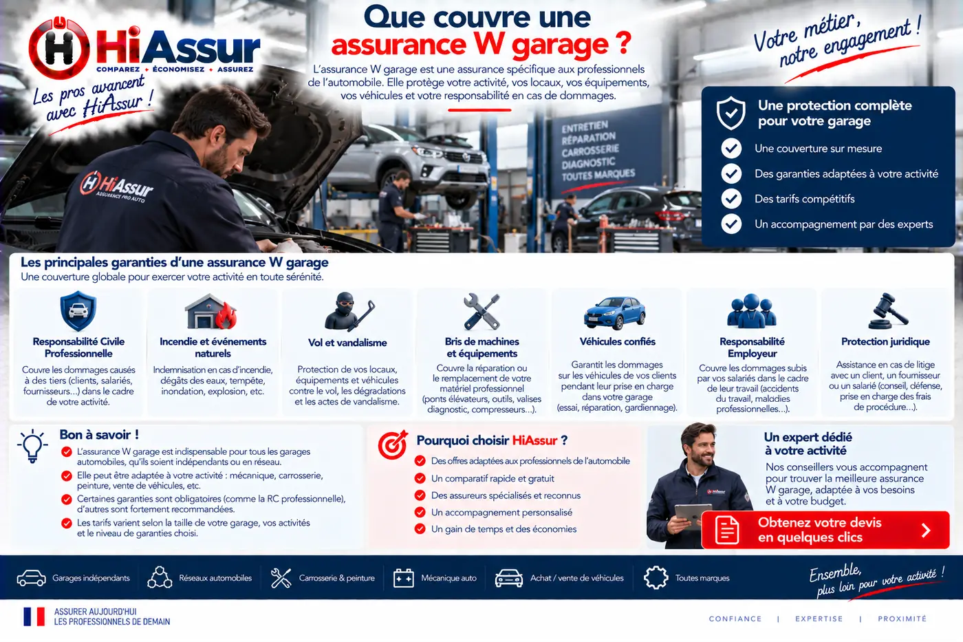 Que couvre une assurance W garage ?