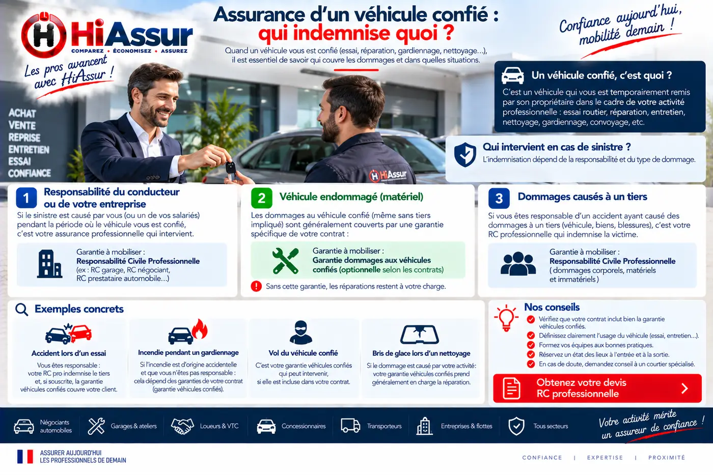 Assurance d'un véhicule confié : qui indemnise quoi ?