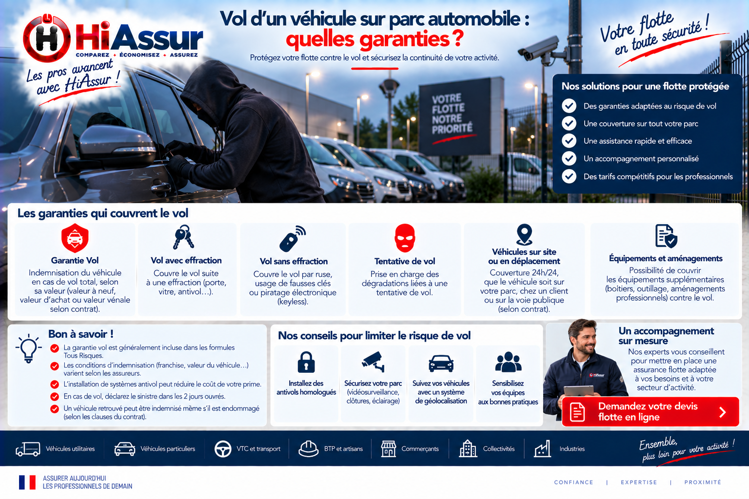 Vol d'un véhicule sur parc automobile : quelles garanties ?