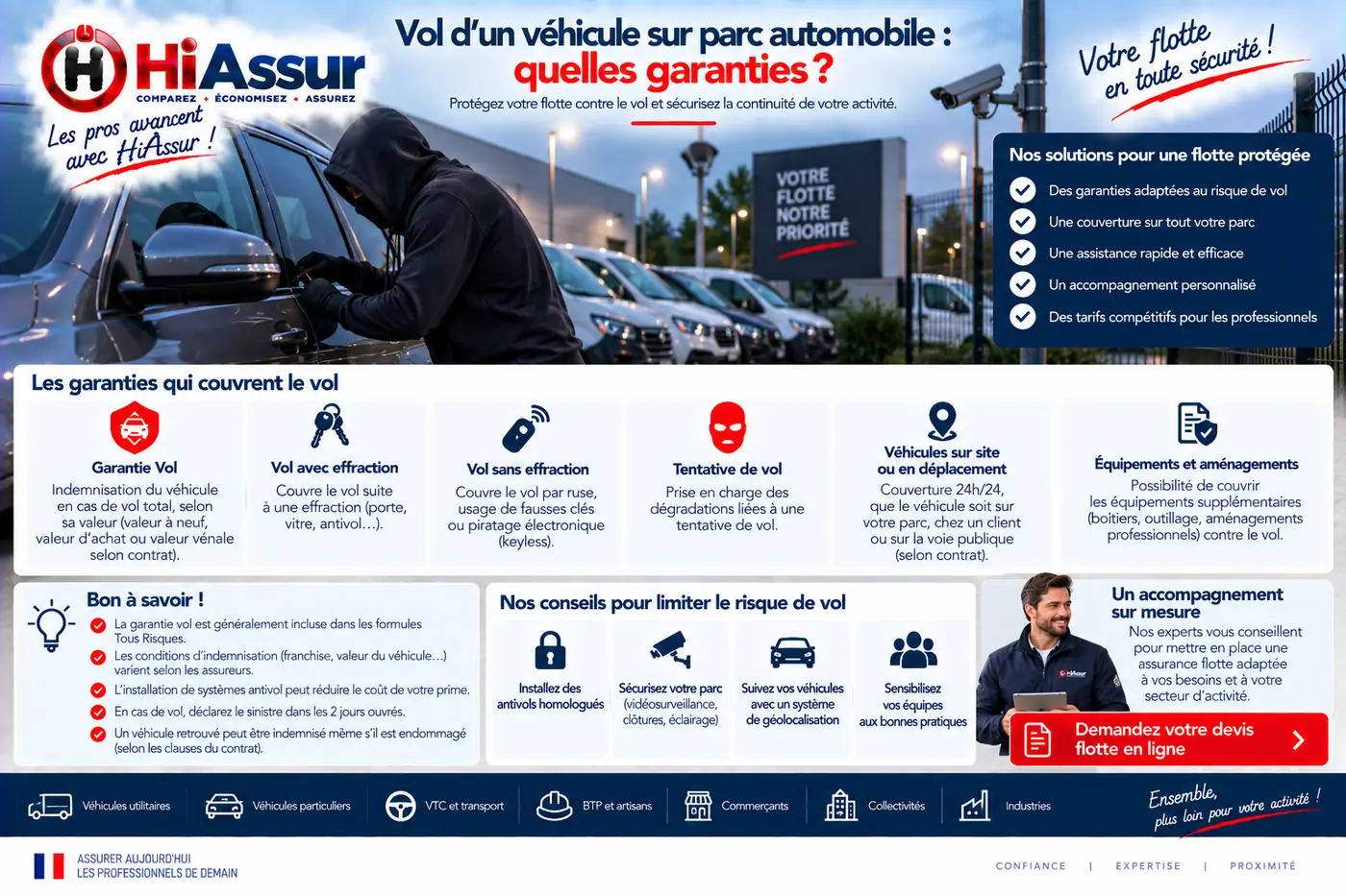 Vol d'un véhicule sur parc automobile : quelles garanties ?