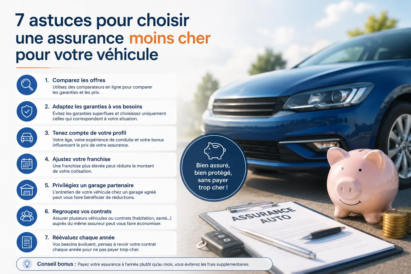 7 astuces pour choisir une assurance moins cher pour votre véhicule