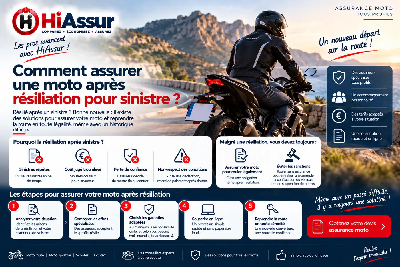 Comment assurer une moto après résiliation pour sinistre ?