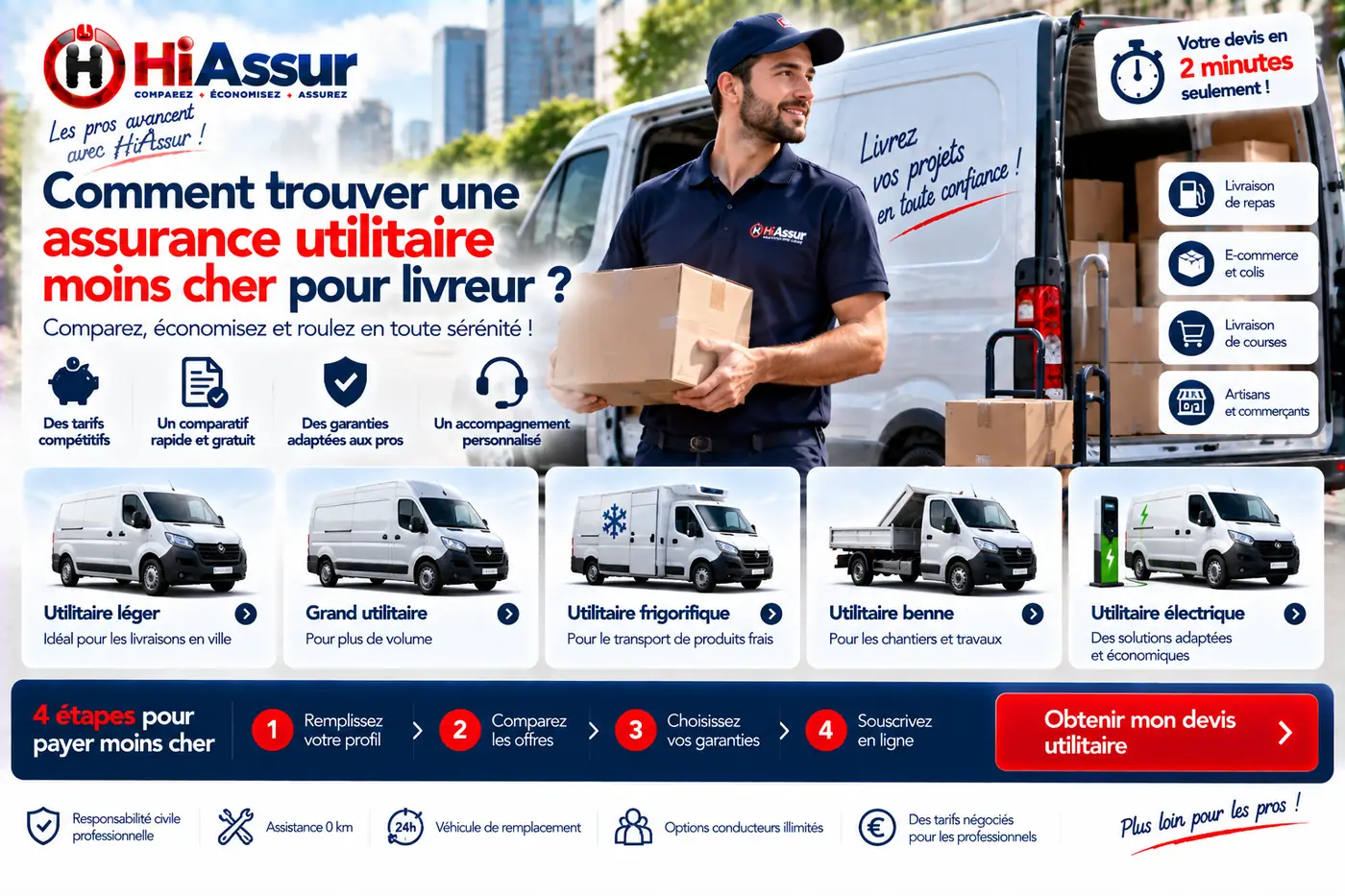 Comment trouver une assurance utilitaire moins cher pour livreur